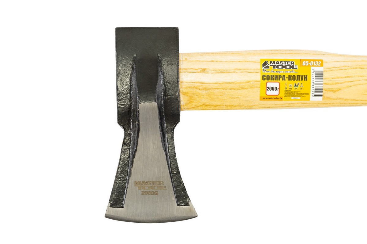 Сокира-колун MASTERTOOL 2000 г HRC 50 рукоятка з дерева з полімерним захистом 900 мм 05-0132 view 3