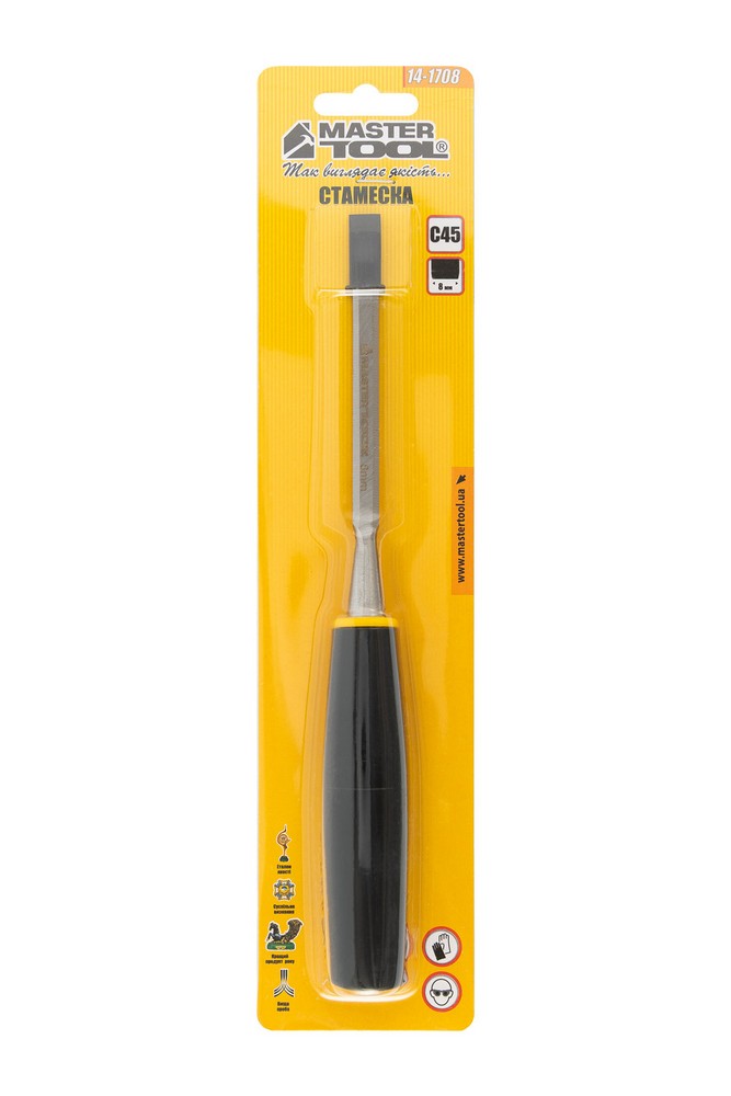 Стамеска MASTERTOOL 8 мм з пластиковою ручкою 14-1708 view 6