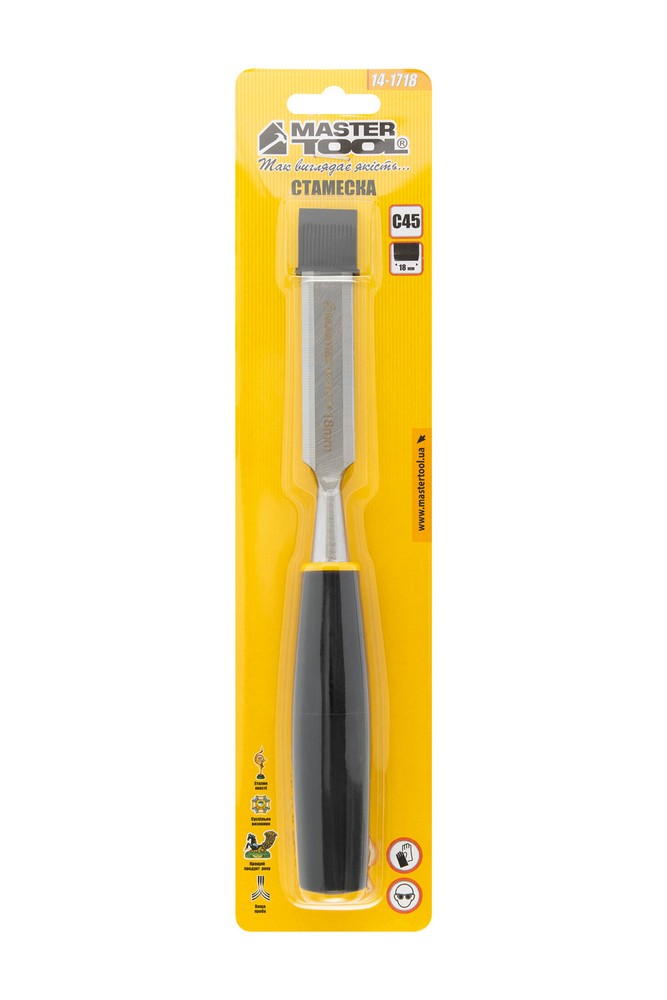 Стамеска MASTERTOOL 18 мм з пластиковою ручкою 14-1718 view 6