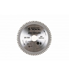 Диск пильний для дерева MASTERTOOL з твердосплавними напайками 125×22.2×60T 08-7126