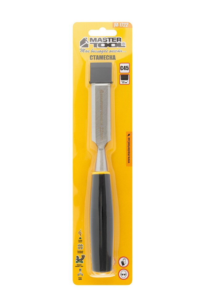Стамеска MASTERTOOL 22 мм з пластиковою ручкою 14-1722 view 6