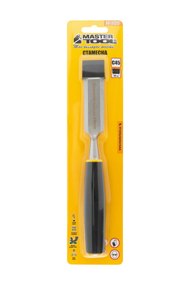 Стамеска MASTERTOOL 25 мм з пластиковою ручкою 14-1725 view 6