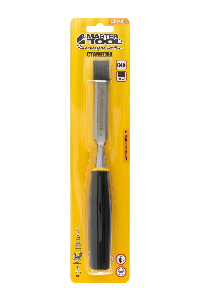 Стамеска MASTERTOOL 16 мм з пластиковою ручкою 14-1716 view 6