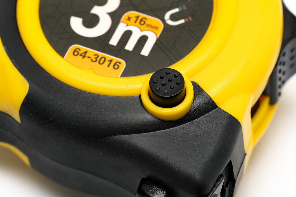 Рулетка MASTERTOOL 3 м×16 мм з магнітами 2 фіксатори кнопка STOP покриття TPR нейлонове покриття 64-3016 view 5