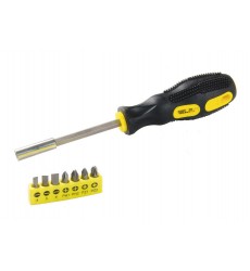 Отвертка магнитная MASTERTOOL 250 мм 7-в-1 PH1-2/SL4-5-6/PZ1-2 25 мм 40-0142