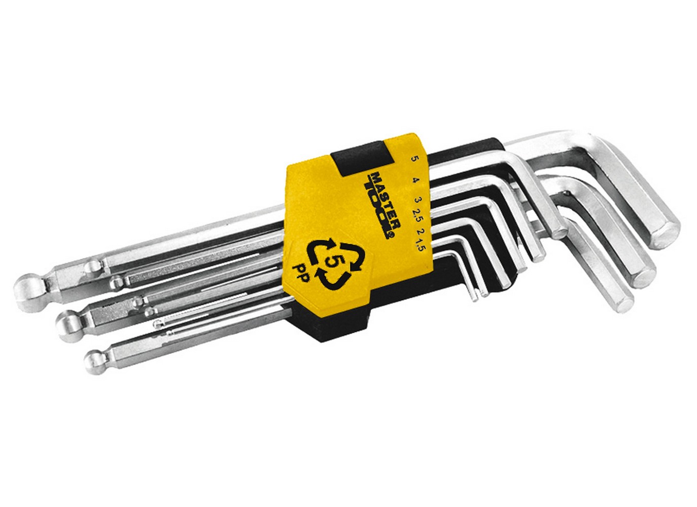 Купити Ключі шестигранні з кулькою MASTERTOOL Long Arm CrV 1,5-10