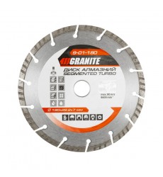 Диск алмазний GRANITE SEGMENTED TURBO 180×2.6 мм 22-24% 8600 об/хв 9-01-180