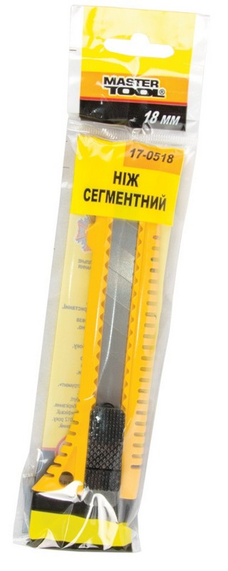 Ніж будівельний MASTERTOOL з відламним лезом 18 мм кнопковий фіксатор 17-0518 view 2