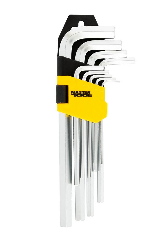 Ключі шестигранні MASTERTOOL Long Arm CrV 1,5-10 мм 74-172 мм набір 9 шт 75-0956 view 2