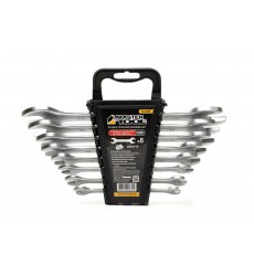 Ключі ріжкові MASTERTOOL SATIN FINISH набір 8 шт (6–20/22 мм) CrV DIN 3110 70-2108