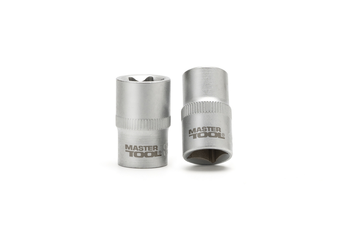 Набір головок торцевих E-TORX MASTERTOOL ¼" E4-E10 ½" E10-E22 CrV 14 шт металевий кейс 78-1414 view 3