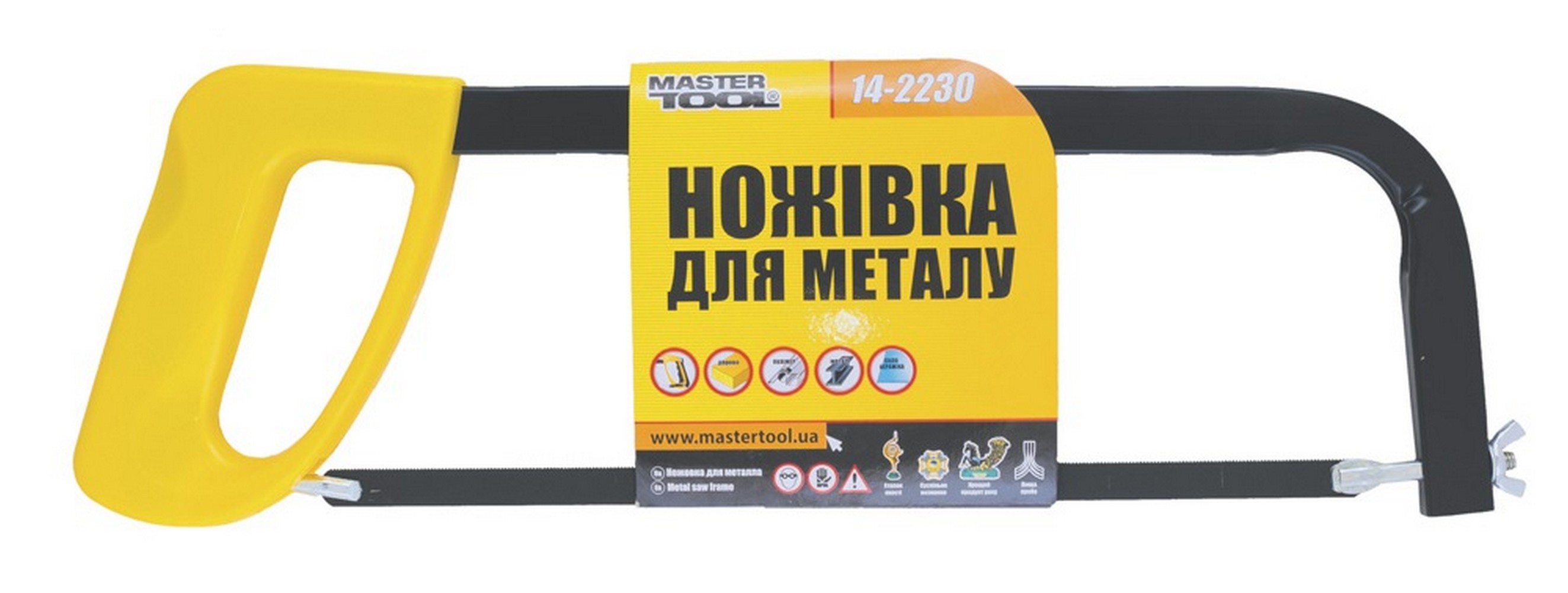Ножівка по металу MASTERTOOL 300 мм із пластиковою ручкою полотно 12.5 мм 24TPI 14-2230 view 2