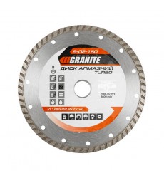 Диск алмазний GRANITE TURBO 180×2.6 мм 22-24% 8600 об/хв 9-02-180