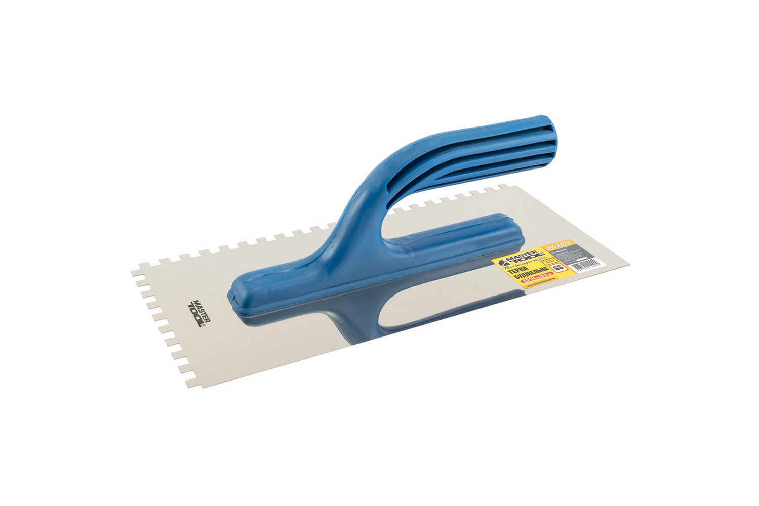 Терка нержавіюча з пластиковою ручкою зубчаста MASTERTOOL 125х270 мм зуб 6×6 мм 08-2826 view 1