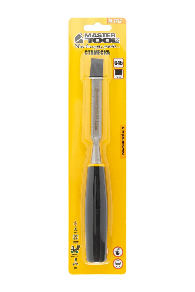 Стамеска MASTERTOOL 12 мм з пластиковою ручкою 14-1712 view 6