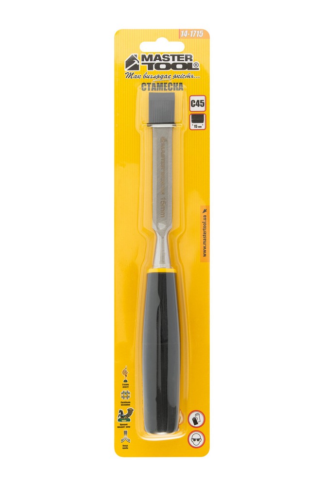 Стамеска MASTERTOOL 15 мм з пластиковою ручкою 14-1715 view 6