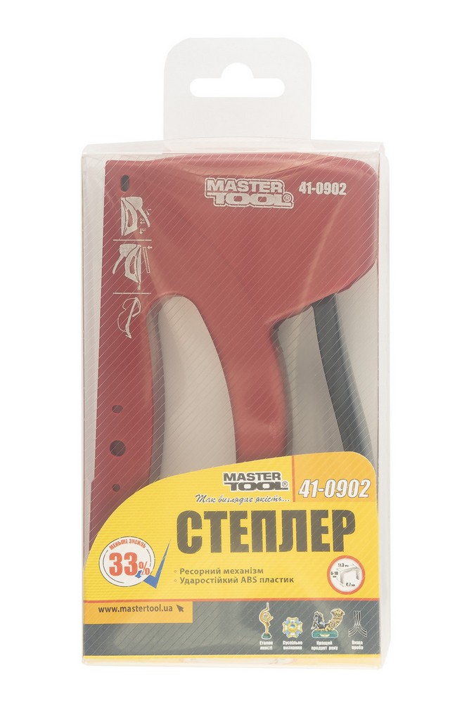 Степлер ресорний MASTERTOOL скоба R53 6-10 мм корпус ударостійкий пластик 41-0902 view 5