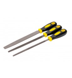 Напилки по металу MASTERTOOL 200 мм набір 3 шт плоский/круглий/тригранний 06-0210