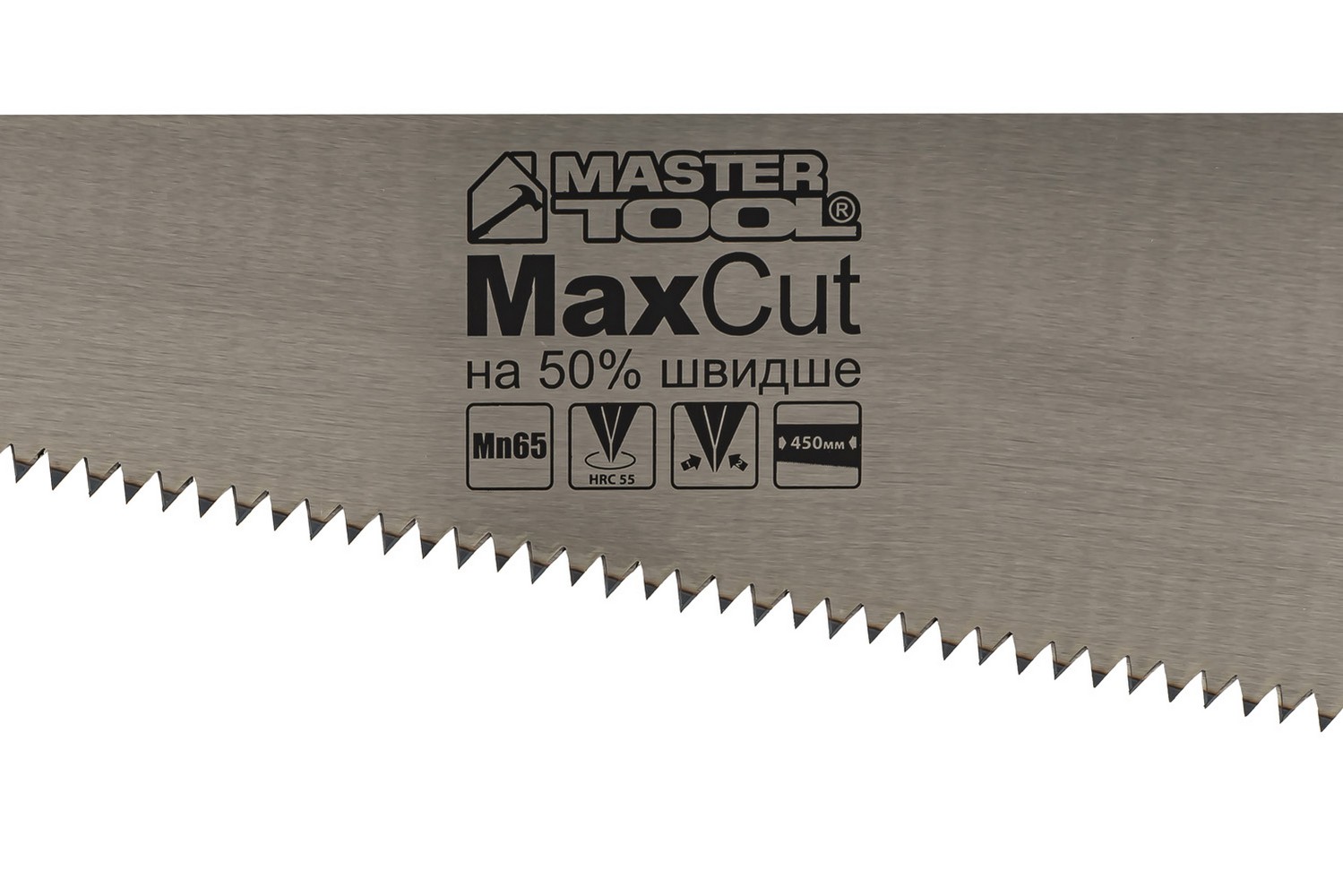 Ножівка столярна MASTERTOOL 4TPI MAX CUT 450 мм загартований зуб 2-D заточування поліроване 14-2645 view 2