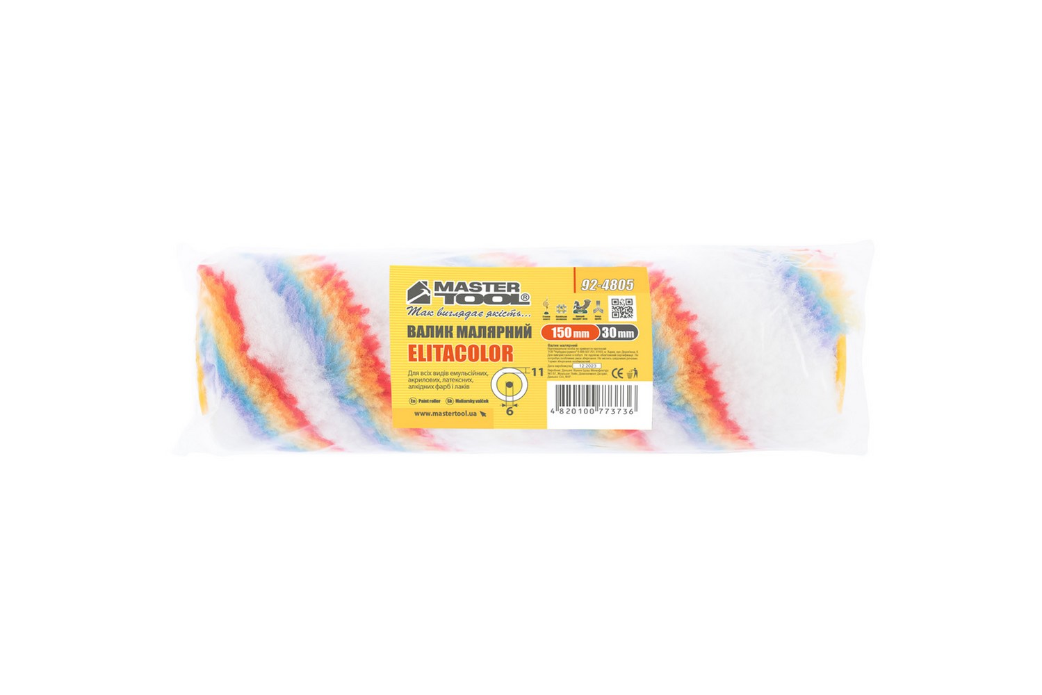 Валик малярський MASTERTOOL Elitacolor 30/150/11 мм Ø 6 мм 92-4805 view 3