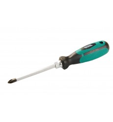 Викрутка хрестова магнітна MASTERTOOL HEXAGON РН2х100 мм ручка з TPR покриттям 45-8210
