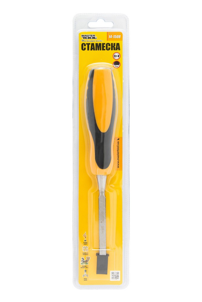 Стамеска ударна MASTERTOOL CrV 8 мм з двокомпонентною ручкою 14-1508 view 6