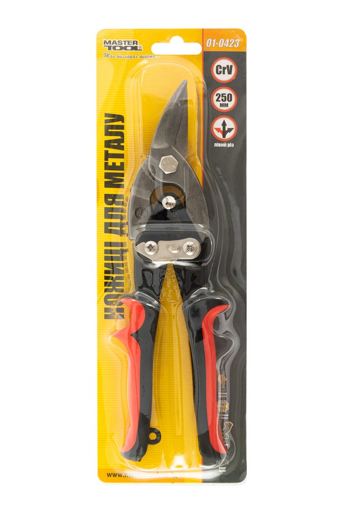 Ножиці для металу MASTERTOOL CrV 250 мм лівий різ 01-0423 view 4