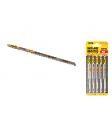 Полотно пильне для лобзика MASTERTOOL T301DL 5 шт дерево/пластик чистий прямий різ 6TPI/132 мм 14-2821