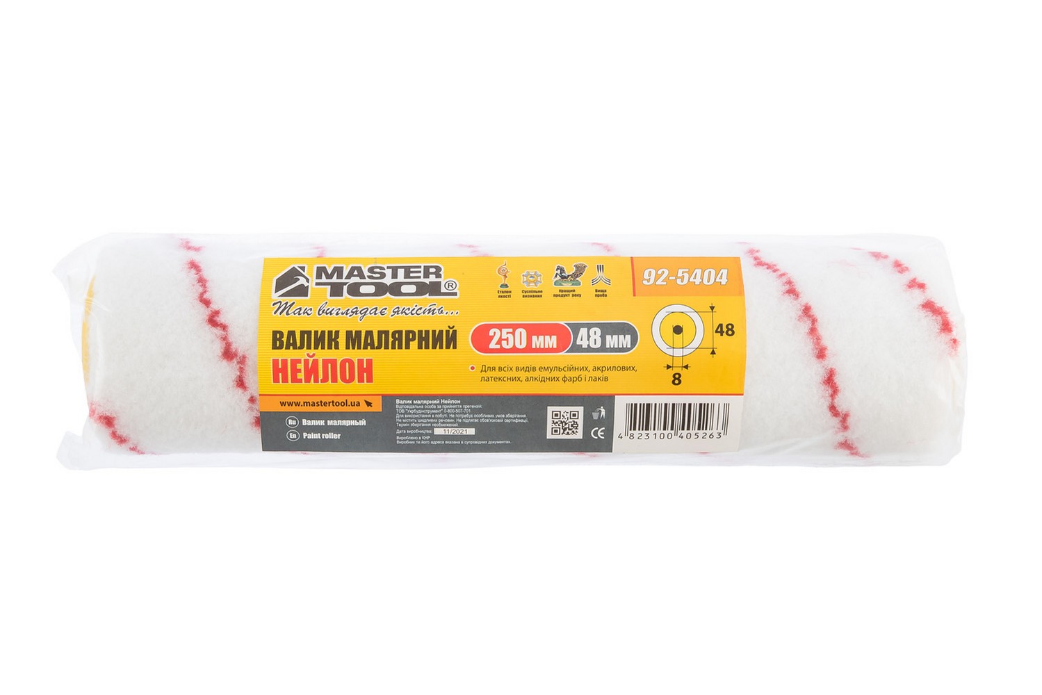 Валик малярський MASTERTOOL Nylon 48/250/9 мм Ø 8 мм 92-5404 view 3
