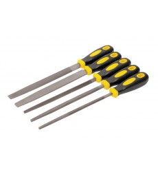 Напилки по металу MASTERTOOL 200 мм набір 5 шт плоский/круглий/тригранний/напівкруглий/квадратний 06-0250
