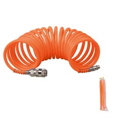 Шланг пневматичний спіральний MASTERTOOL PE 15 атм 5,5х8 мм 20 м із швидкознімними з'єднаннями 81-8497