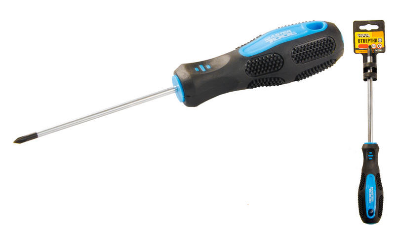 Викрутка хрестова магнітна MASTERTOOL PH1х75 мм ручка з TPR покриттям 48-5175 view 1