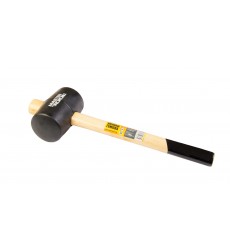 Киянка гумова MASTERTOOL Ø60 мм, 450 г, дерев’яна рукоятка чорна 02-0302