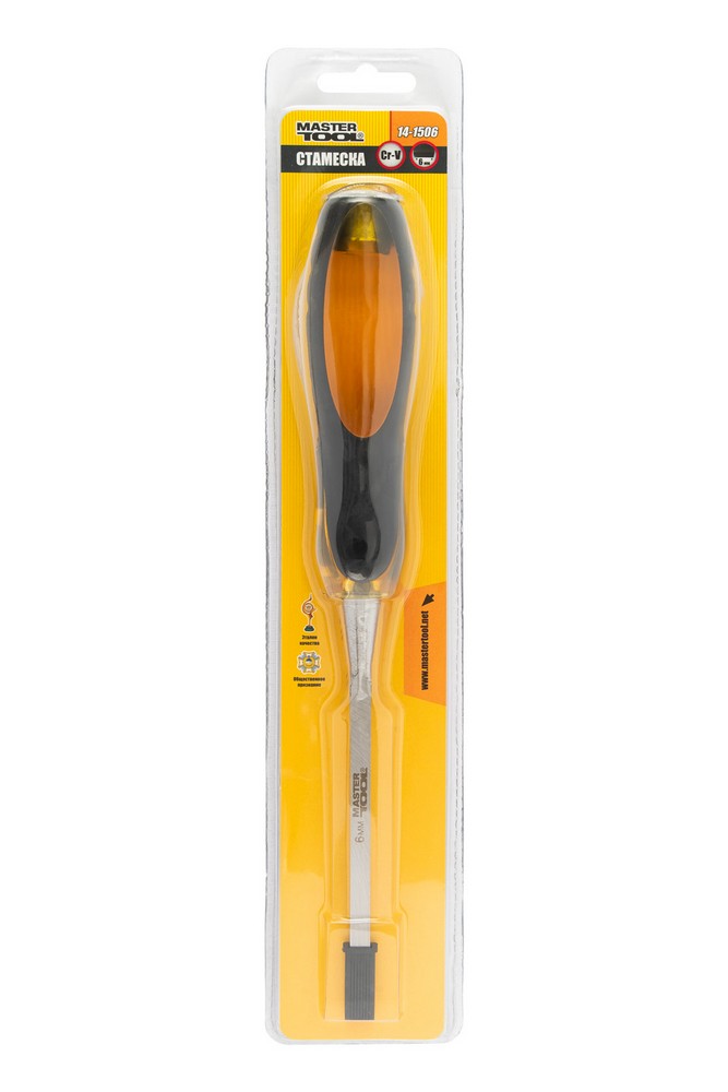 Стамеска ударна MASTERTOOL CrV 6 мм з двокомпонентною ручкою 14-1506 view 6