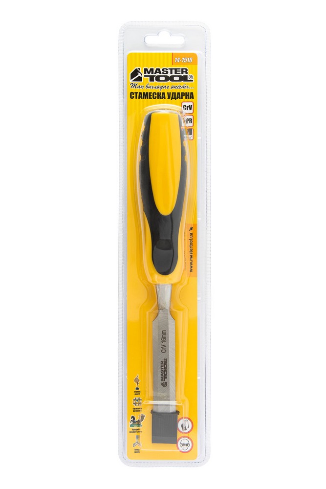 Стамеска ударна MASTERTOOL CrV 16 мм з двокомпонентною ручкою 14-1516 view 6
