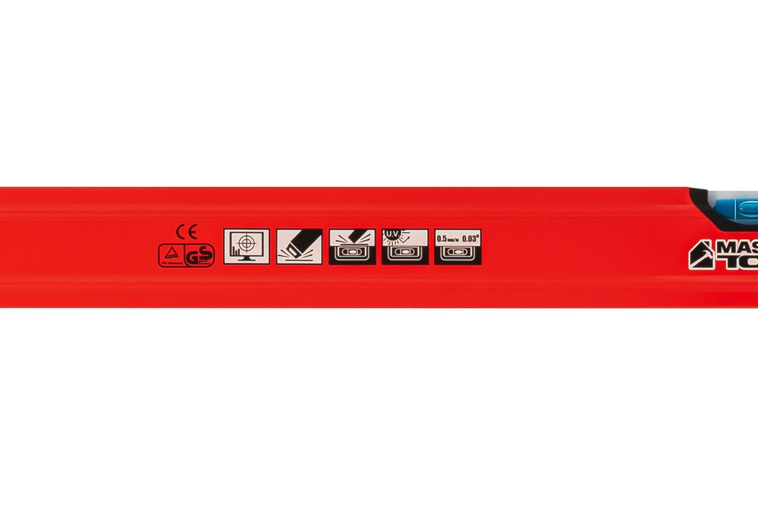 Рівень будівельний MASTERTOOL ПРОФІ 100 см, 2 капсули, фрезерована поверхня, жолоб для труб, точність 0,5 мм/м (0,03°) 37-1003 view 6