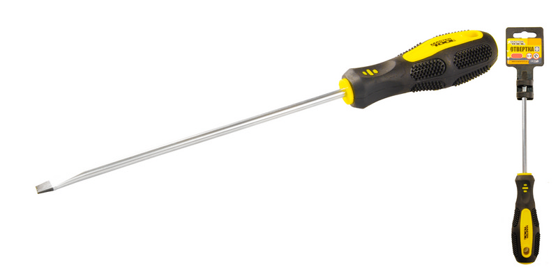 Викрутка шліцева MASTERTOOL SL6х200 мм ручка з TPR покриттям 48-5620 view 1