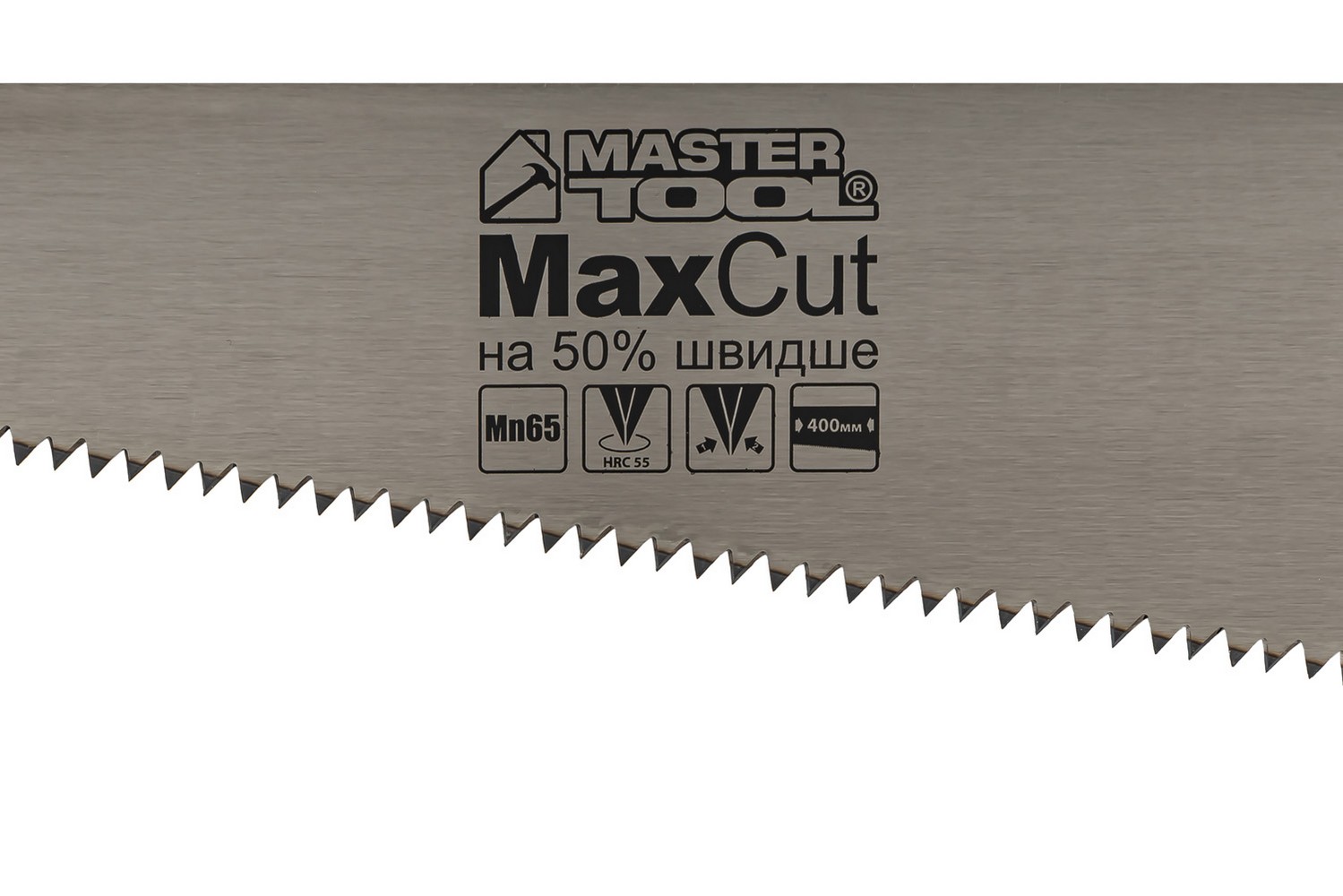 Ножівка столярна MASTERTOOL 4TPI MAX CUT 400 мм загартований зуб 2-D заточування поліроване 14-2640 view 2