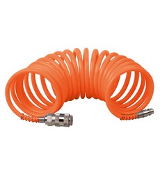 Шланг пневматичний спіральний MASTERTOOL PE 15 атм 5,5х8 мм 10 м із швидкознімними з'єднаннями 81-8495