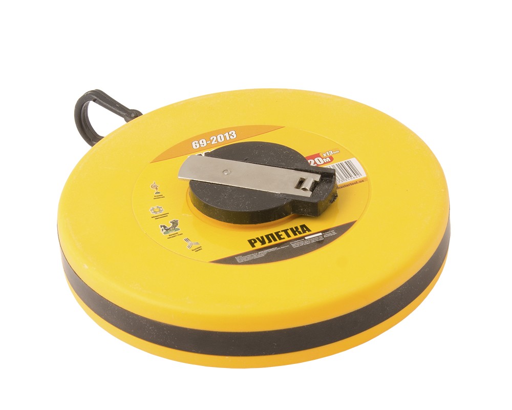 Рулетка MASTERTOOL 20 м×13 мм скловолоконне полотно ударостійкий корпус 69-2013 view 1