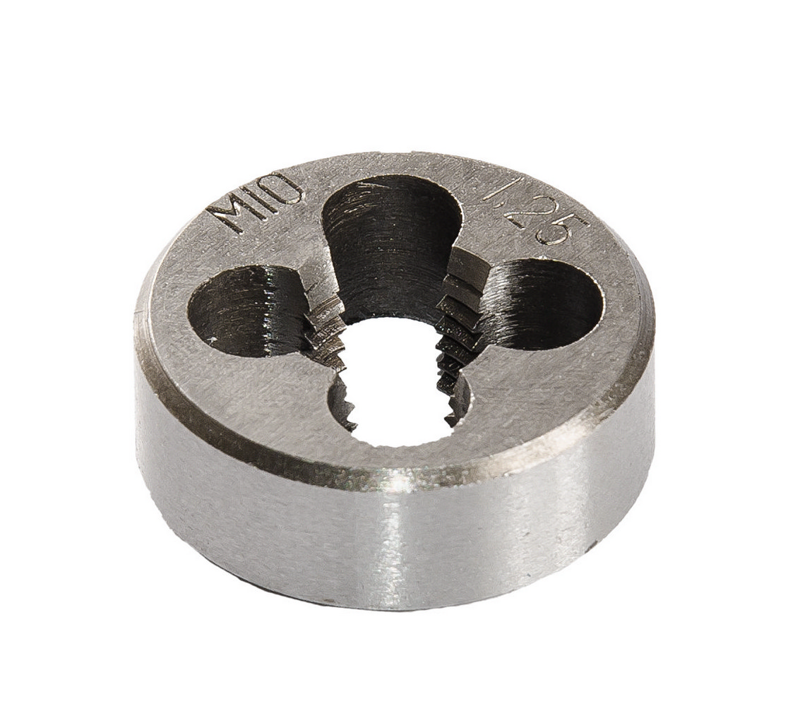 Плашка для нарізання різьби MASTERTOOL M10×1,25 мм 9ХС DIN 233 15-0104 view 1