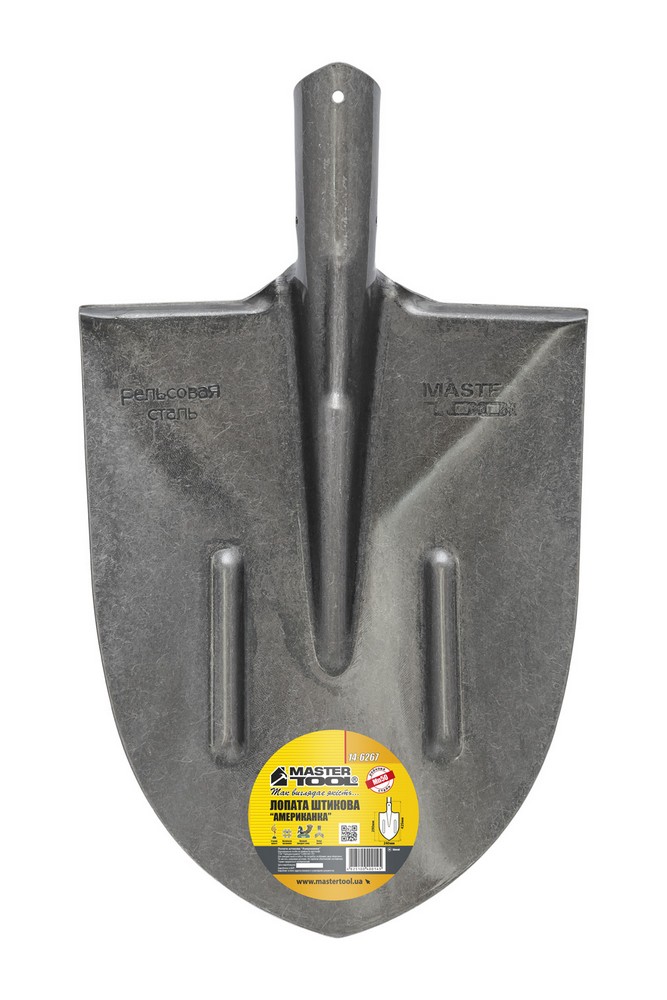 Лопата штикова MASTERTOOL "Американка" 240х290х425 мм лакове покриття 14-6267 view 1