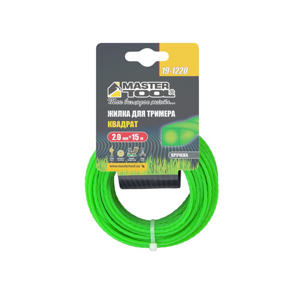 Жилка для тримера MASTERTOOL TWISTED SQUARE 2.0 мм × 15 м 19-1220 view 2