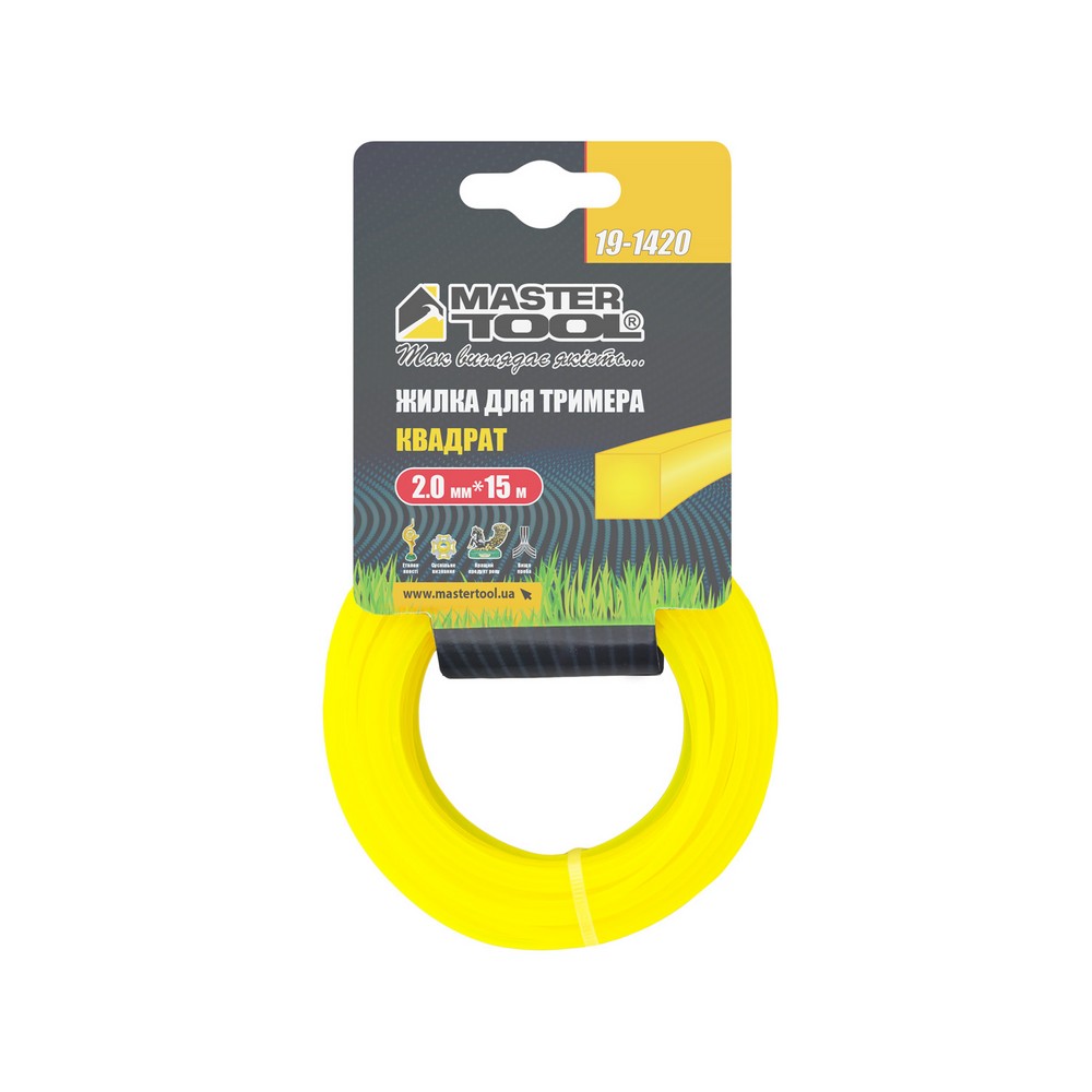Жилка для тримера MASTERTOOL SQUARE 2.0 мм × 15 м 19-1420 view 2
