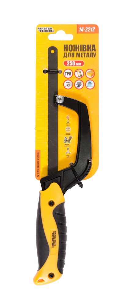 Ножівка-ручка по металу MASTERTOOL 250 мм двокомпонентна рукоятка flex полотно 12.5 мм 24TPI 14-2212 view 2