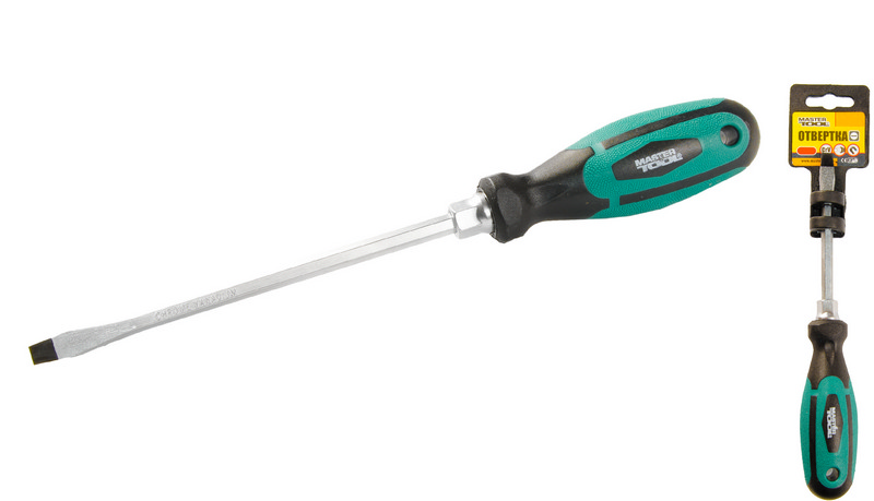 Викрутка шліцева магнітна MASTERTOOL HEXAGON SL6х150 мм ручка з TPR покриттям 45-8615 view 1