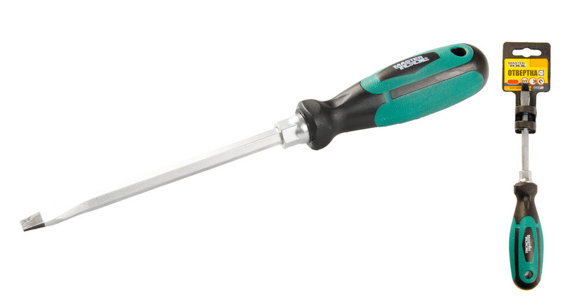 Викрутка шліцева магнітна MASTERTOOL HEXAGON SL8х150 мм ручка з TPR покриттям 45-8815 view 1