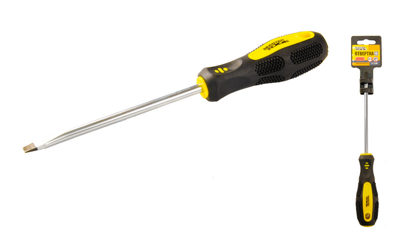 Викрутка шліцева MASTERTOOL SL8х150 мм ручка з TPR покриттям 48-5815 view 1
