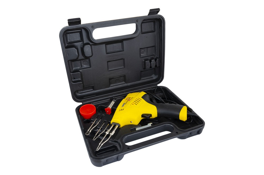 Паяльник імпульсний MASTERTOOL з трансформатором 3 режими 200 Вт/220-240 V/50 Hz 0-500°С LED пластиковий кейс/аксесуари 44-0002 view 4