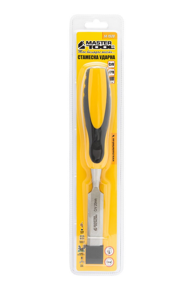 Стамеска ударна MASTERTOOL CrV 20 мм з двокомпонентною ручкою 14-1520 view 6